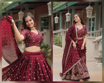 Amazing Rangoli silk lehnga choli crafted with sequin embroidery